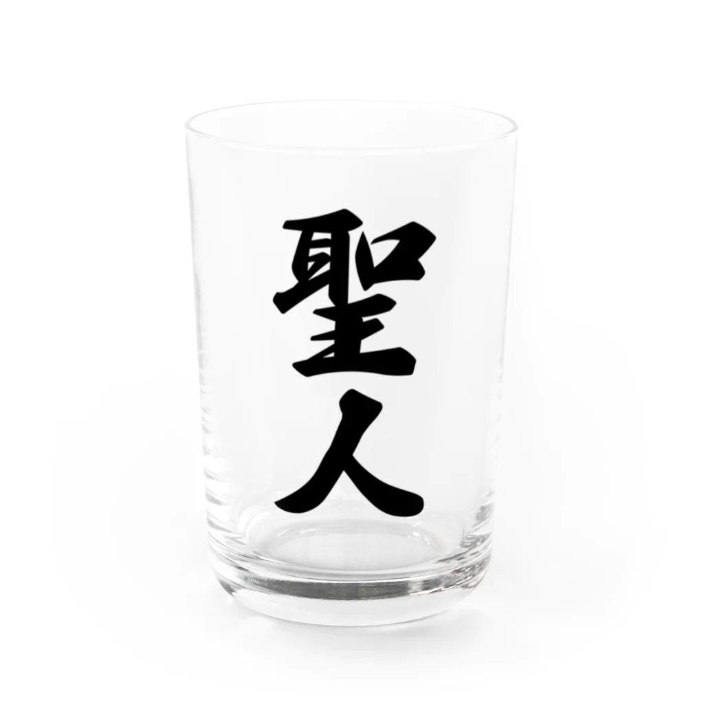 着る文字屋の聖人 Water Glass :front