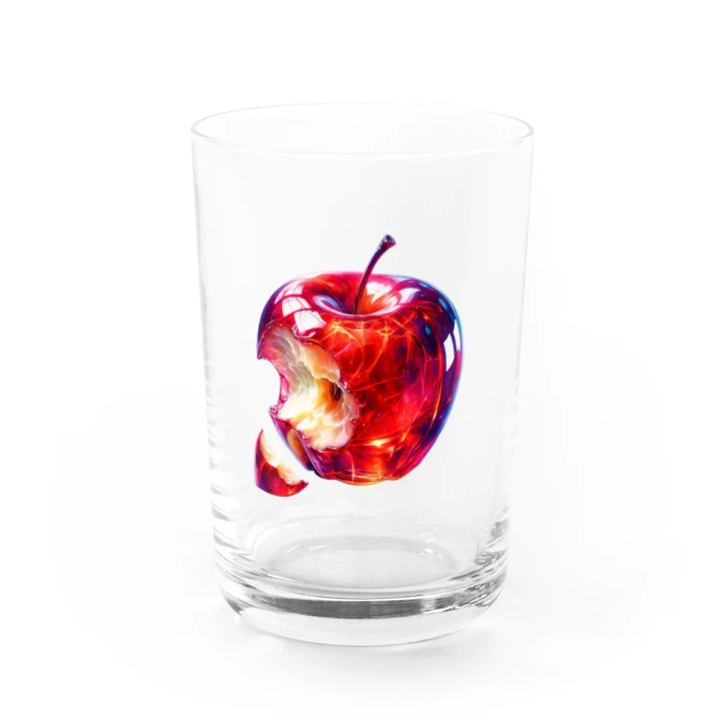 アップルの店のリンゴを一口齧ったら、真っ赤 Water Glass :front