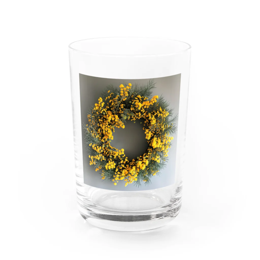 AQUAMETAVERSEのミモザの花をりース　なでしこ1478 Water Glass :front