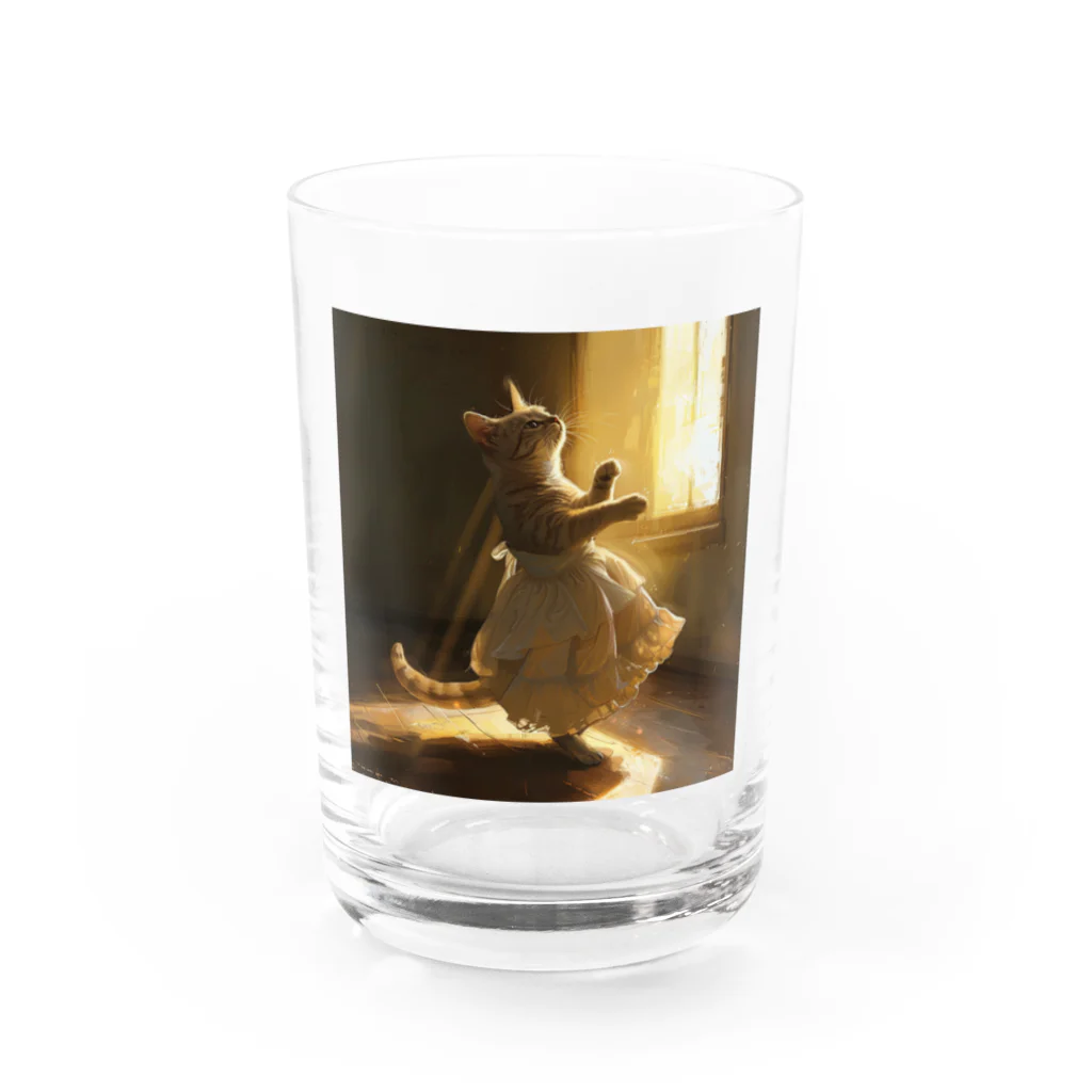 AQUAMETAVERSEの神々しい光を浴びる猫姫 アメジスト 2046 Water Glass :front