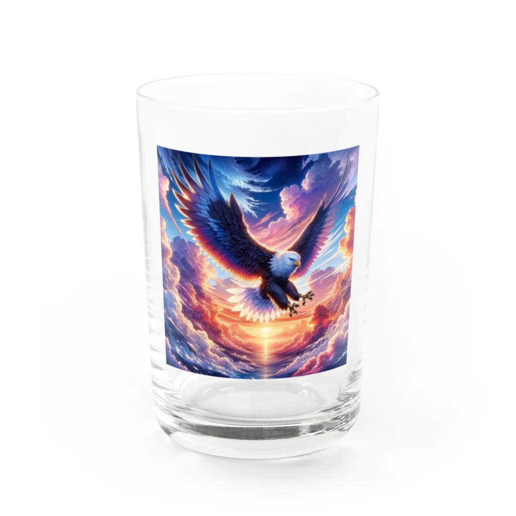 creatoonの空と大鷹 Water Glass :front