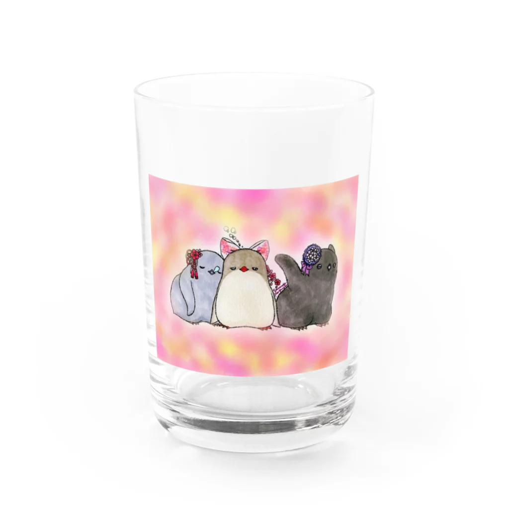 ヤママユ(ヤママユ・ペンギイナ)のたのしいヒナまつり Water Glass :front