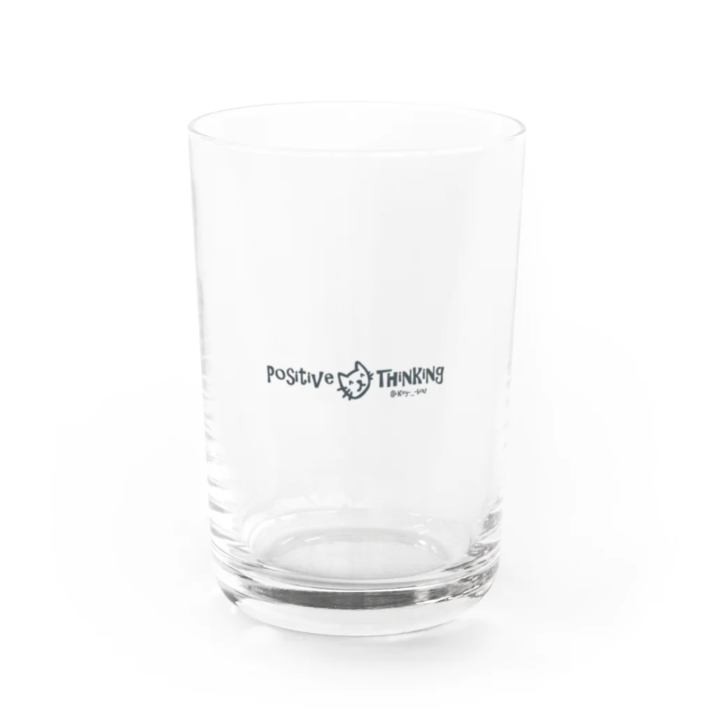 PT @ key-_-bouのポジティブねこkey-_-bou Water Glass :front