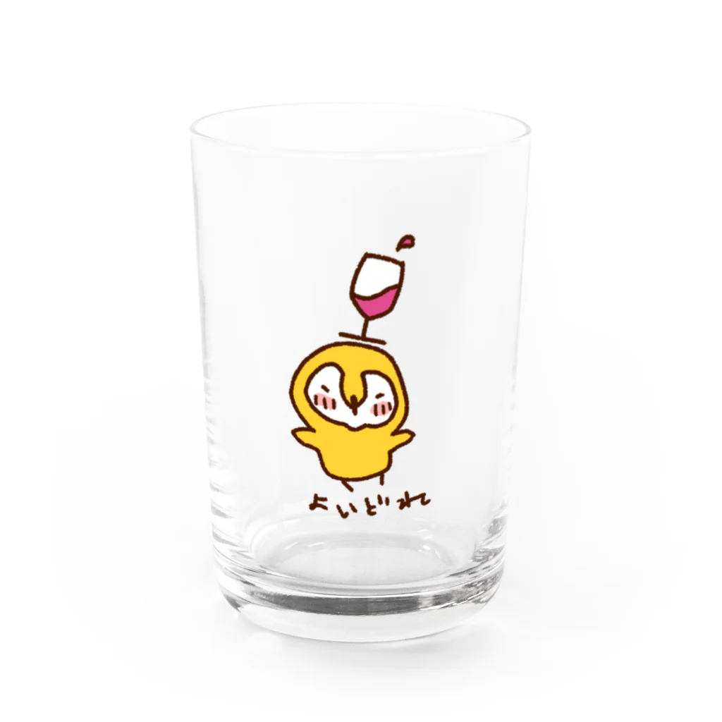 ポテのよいどれフクロウ Water Glass :front