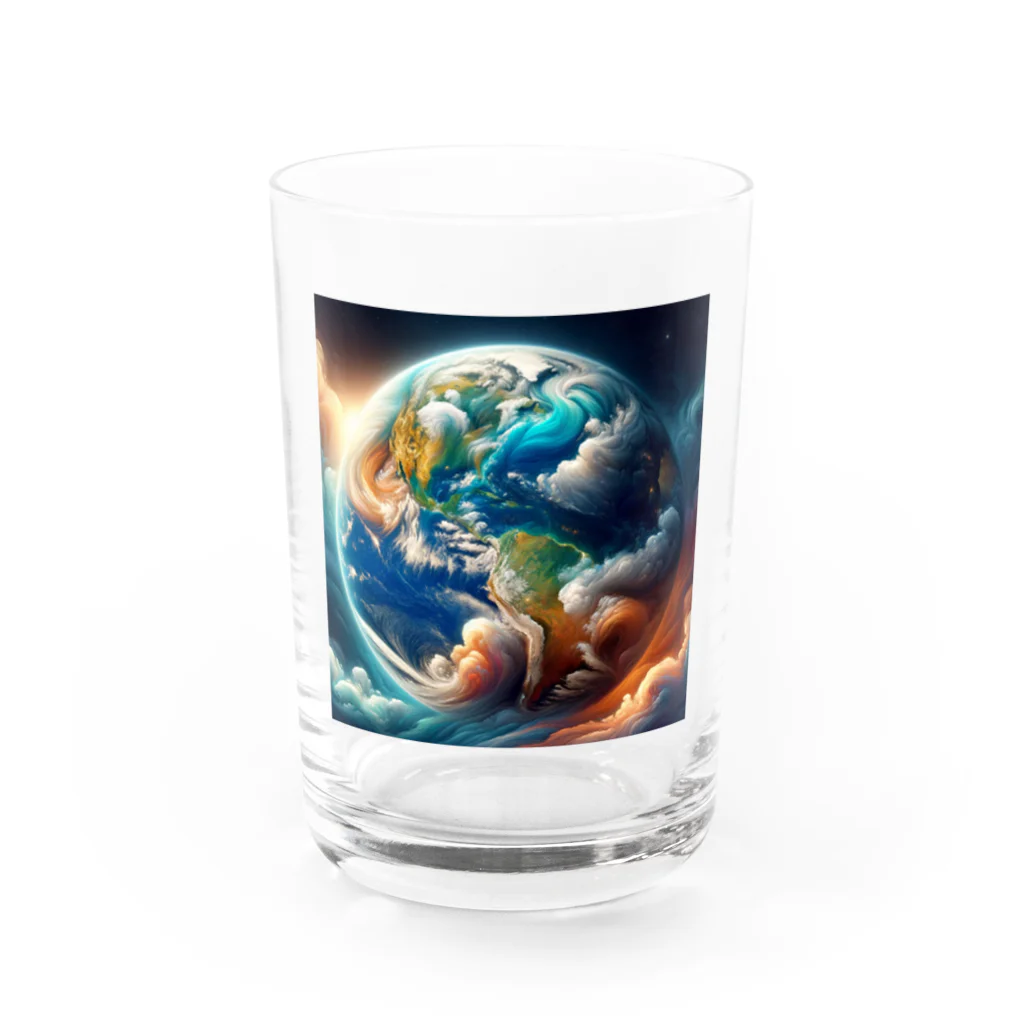 podotataのマグニフィセント地球 Water Glass :front