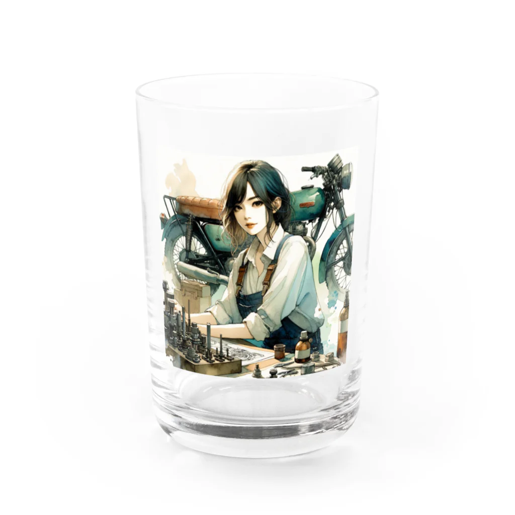 ヨーカズのバイク女子サキ Water Glass :front