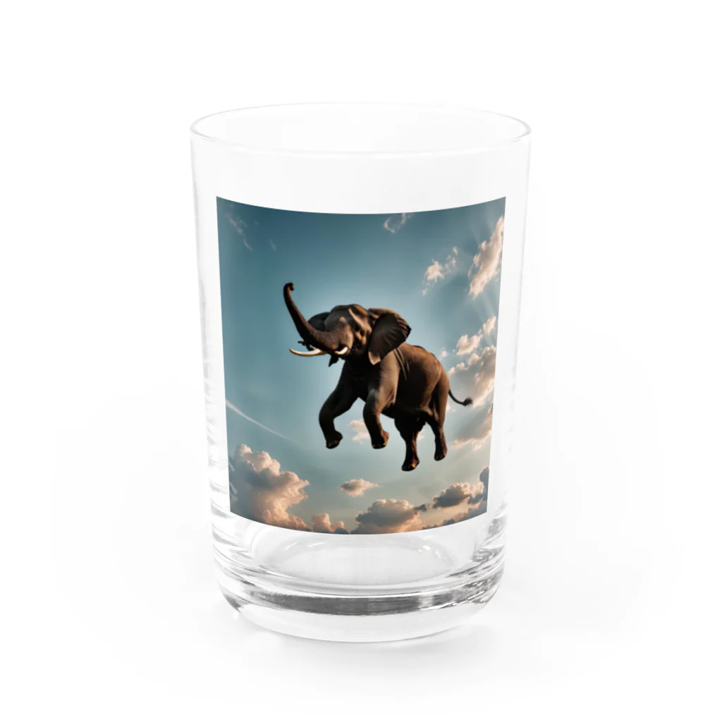 Dragon Designのエレファントインザスカイ Water Glass :front