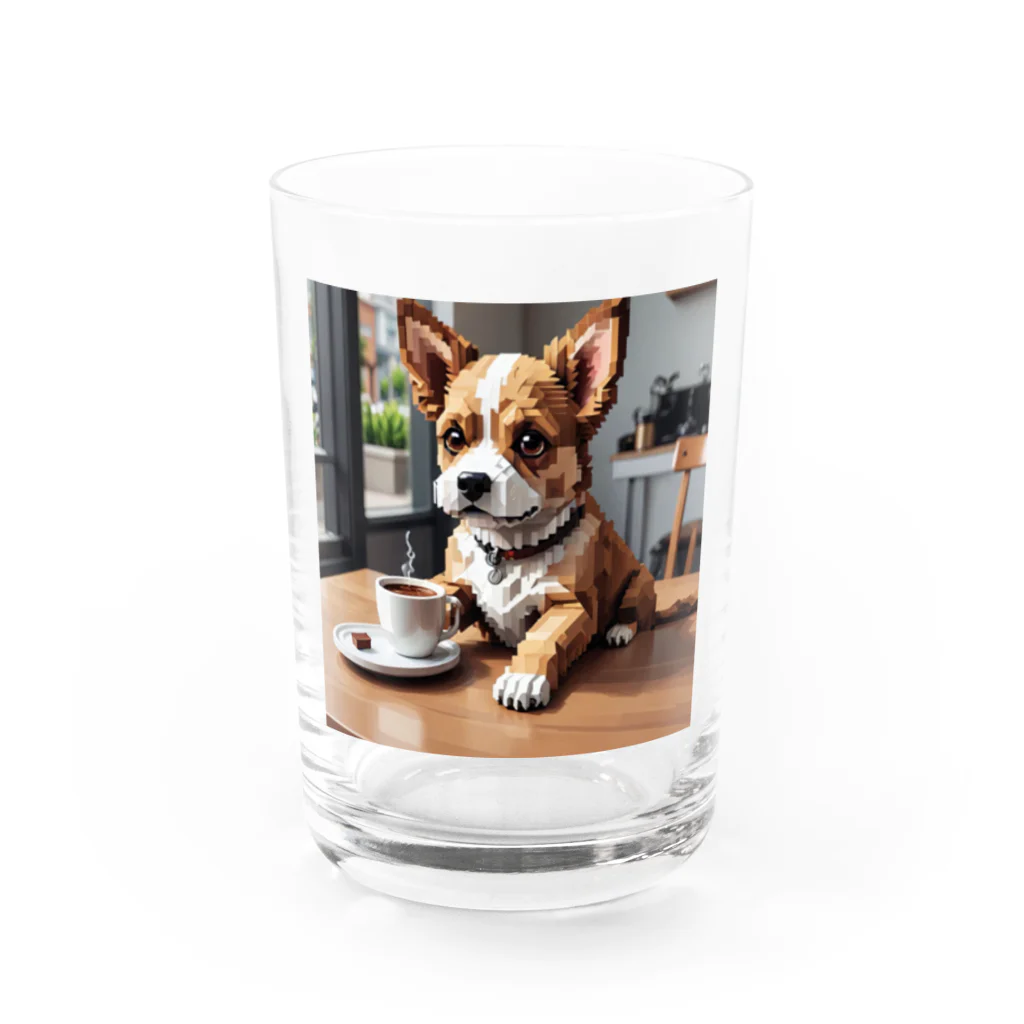 8-Bit Oasisのcoffee dog Water Glass :front