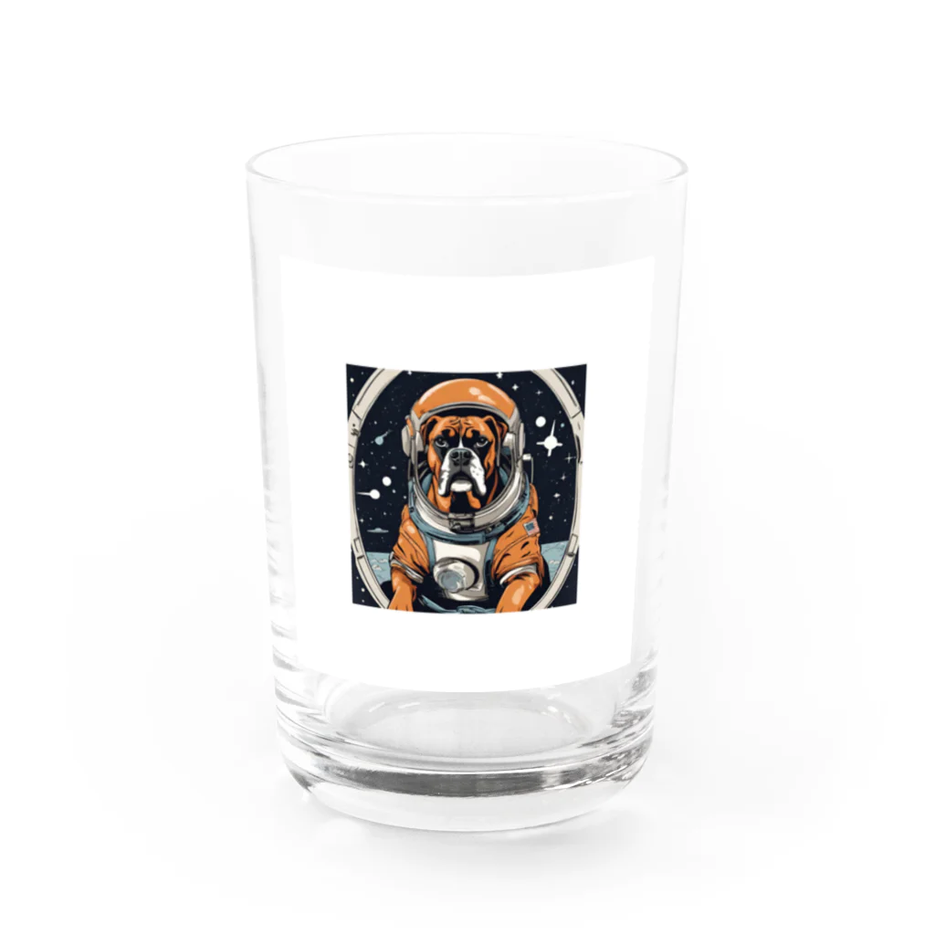 ボクサー犬が好きなんです❗の宇宙旅行ボクサー犬 Water Glass :front