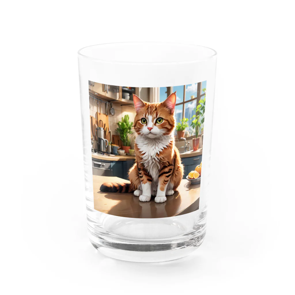 にゃんぼショップ🐈のごはんまちにゃんこ Water Glass :front