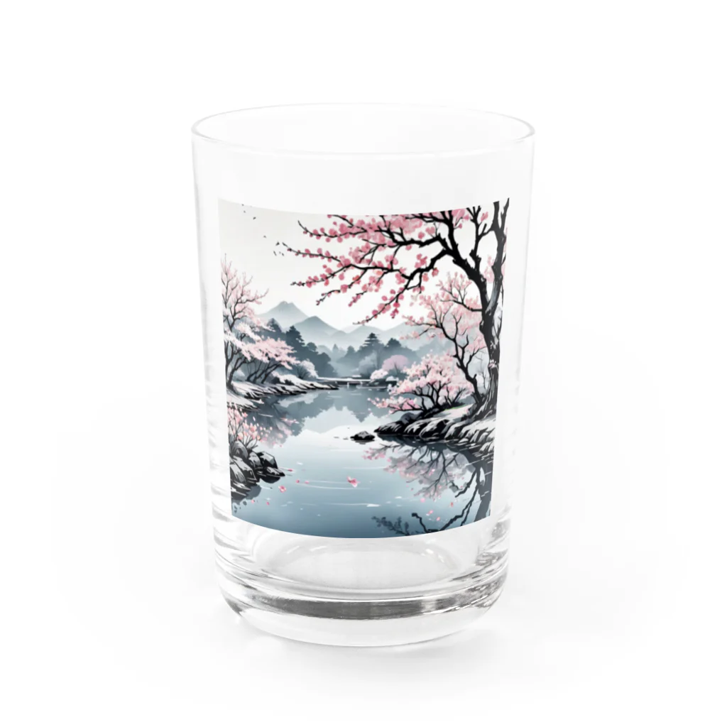 Tomohiro Shigaのお店の川のある風景01 グラス前面