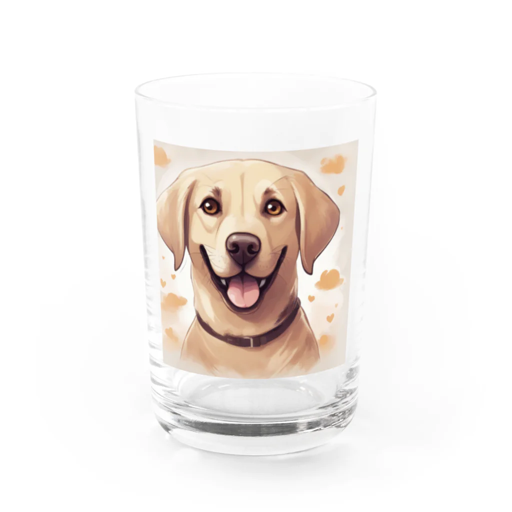 siawasejikanの素敵な笑顔のラブラドール Water Glass :front