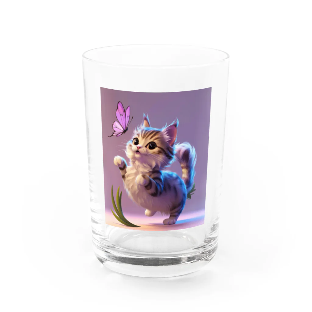 Kの猫と蝶々 Water Glass :front