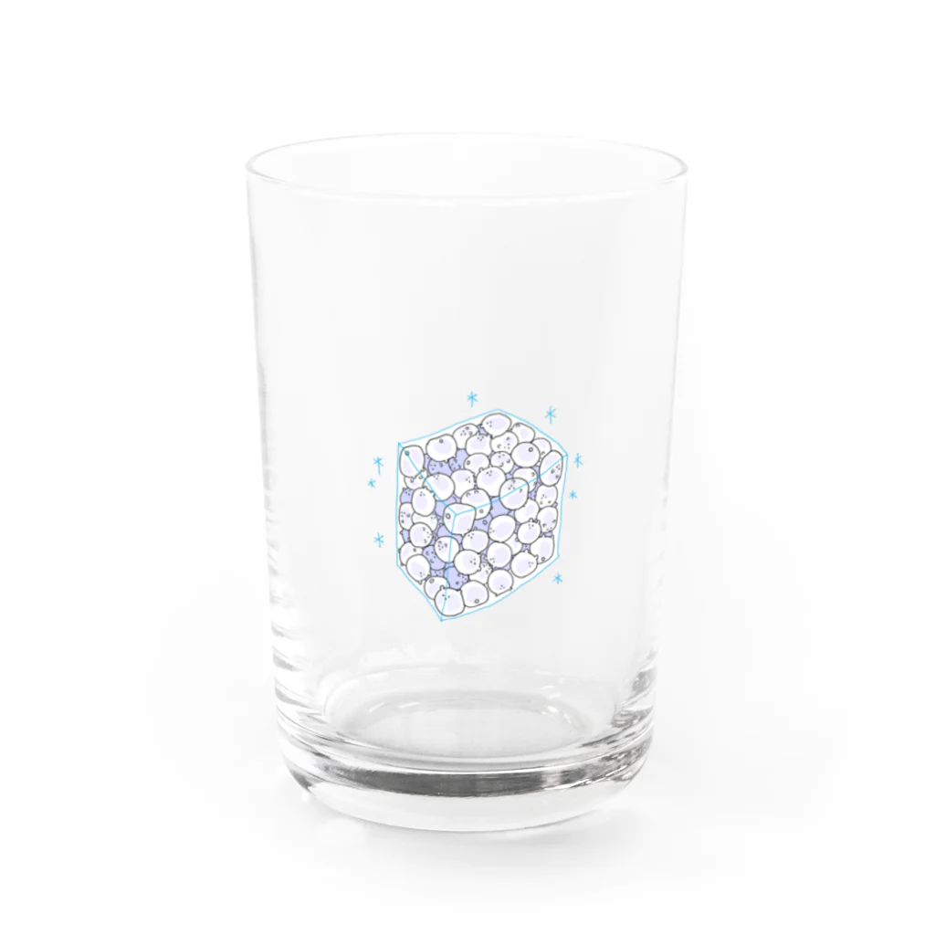 ぷえ店のシロハム・アイスブロック Water Glass :front