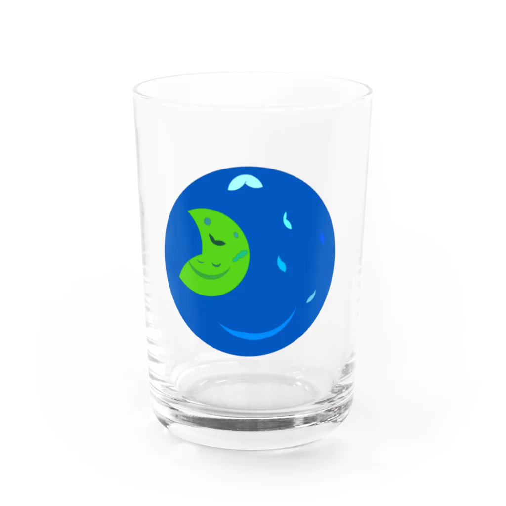 ウサネコ38の月と地球 Water Glass :front