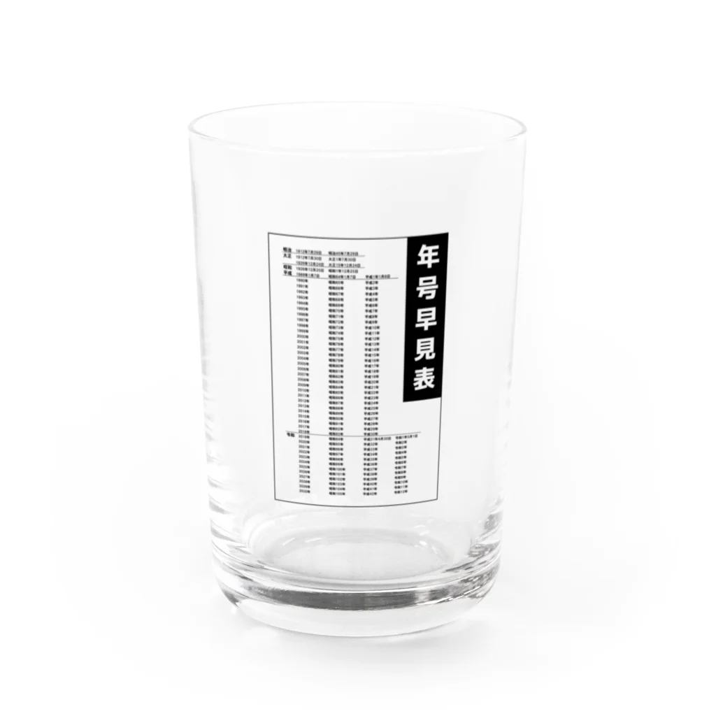 kazu_gの年号早見表!(淡色用) Water Glass :front