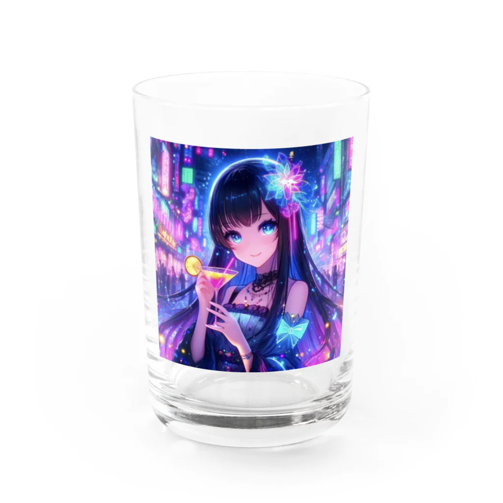 AIデザインちゃんの酒豪AIちゃん　地下アイドルの息抜き Water Glass :front