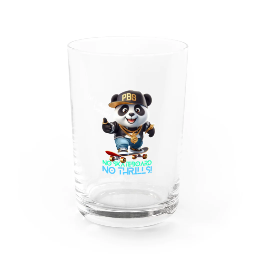 kazu_gのスケボーのない人生なんて!(パンダ)濃色用 Water Glass :front