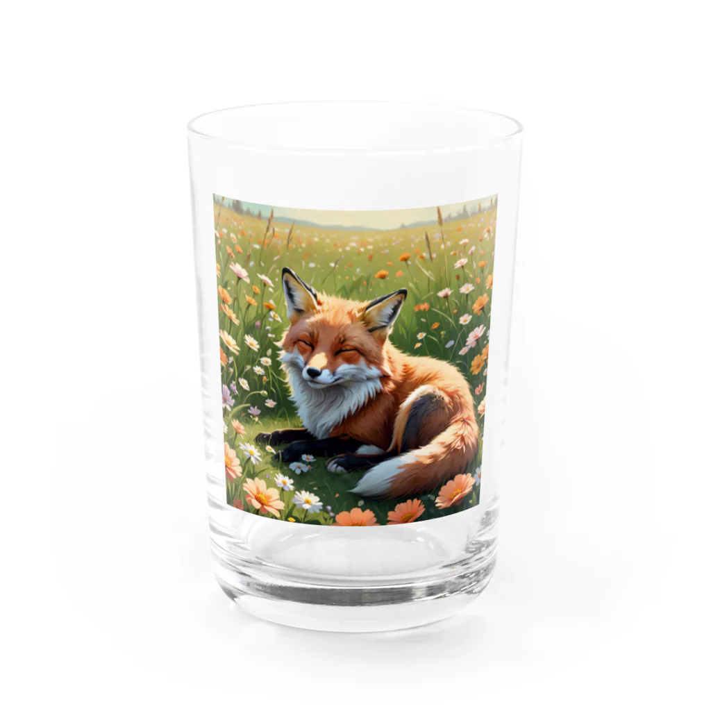 deko4954のsleep　fox Water Glass :front