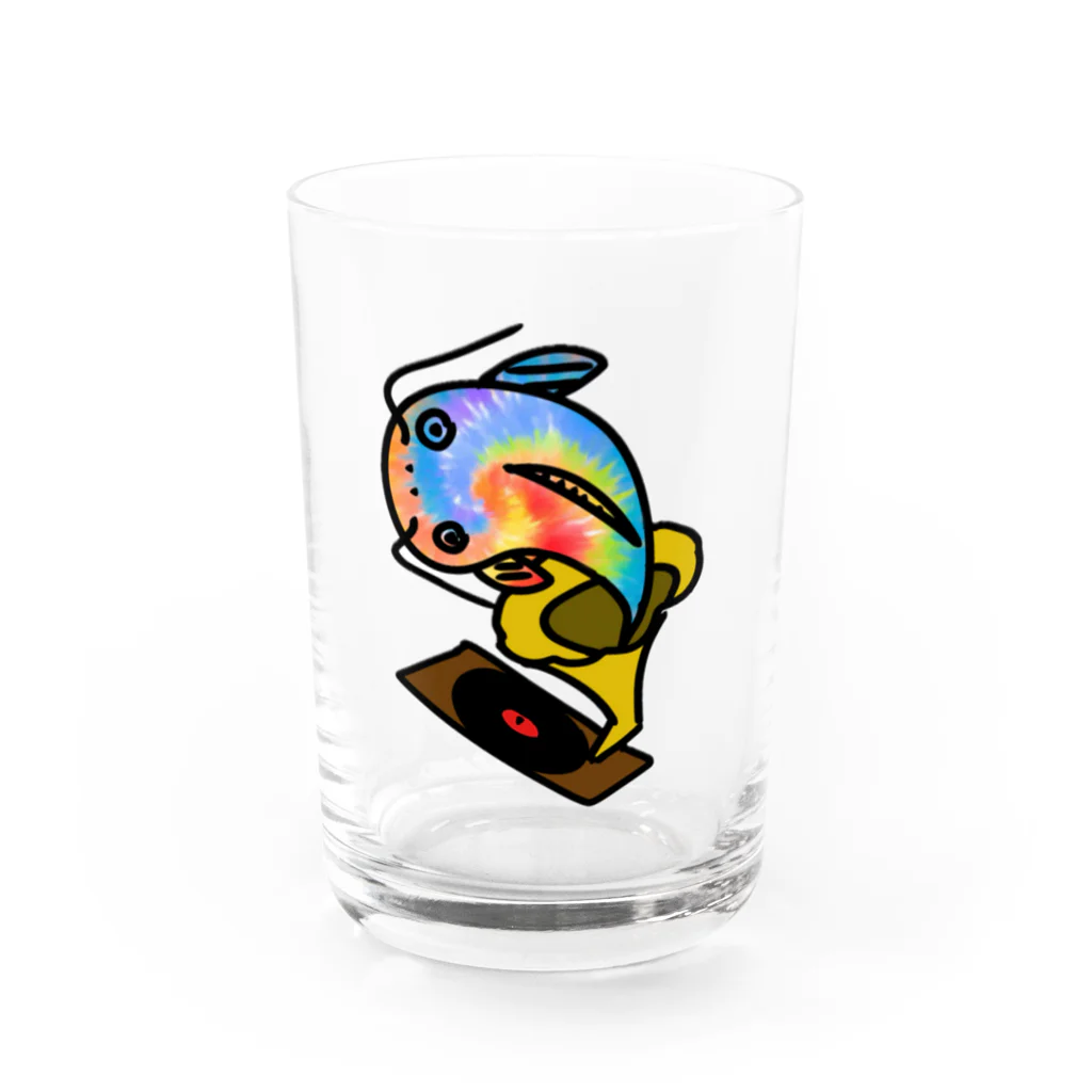 Tetsutaro Andoの蓄音機から飛び出るナマズ君 Water Glass :front