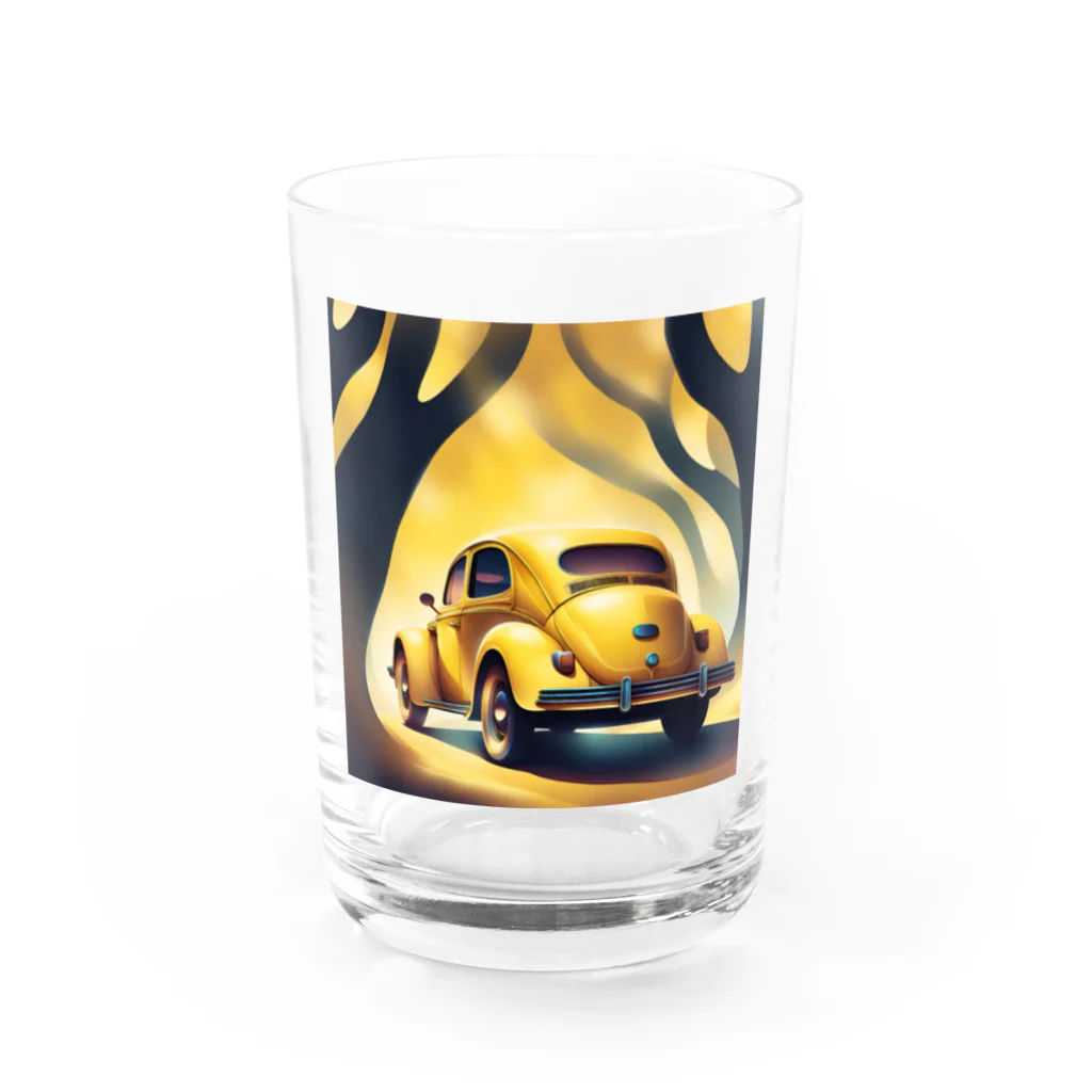 雑貨屋猫布団の黄色の外車 Water Glass :front