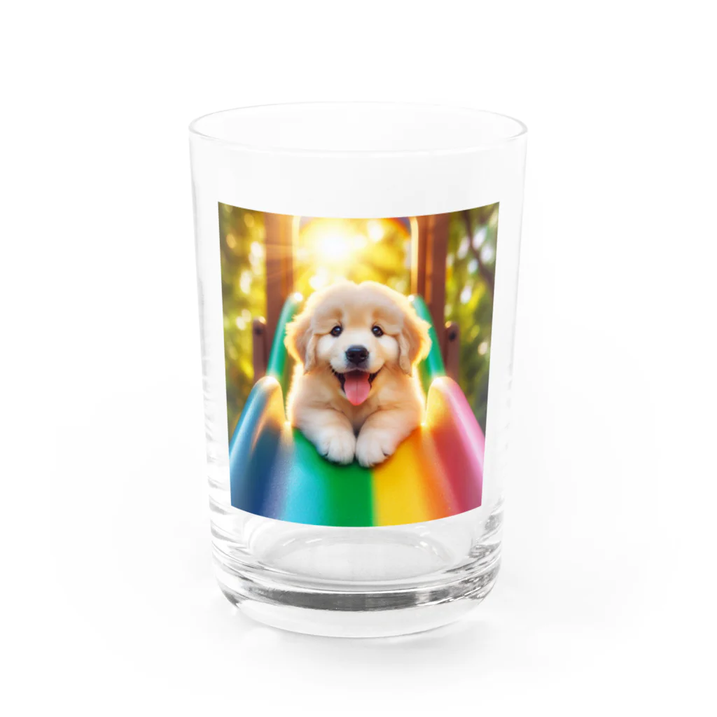 jumping坊主の犬の喜び Water Glass :front