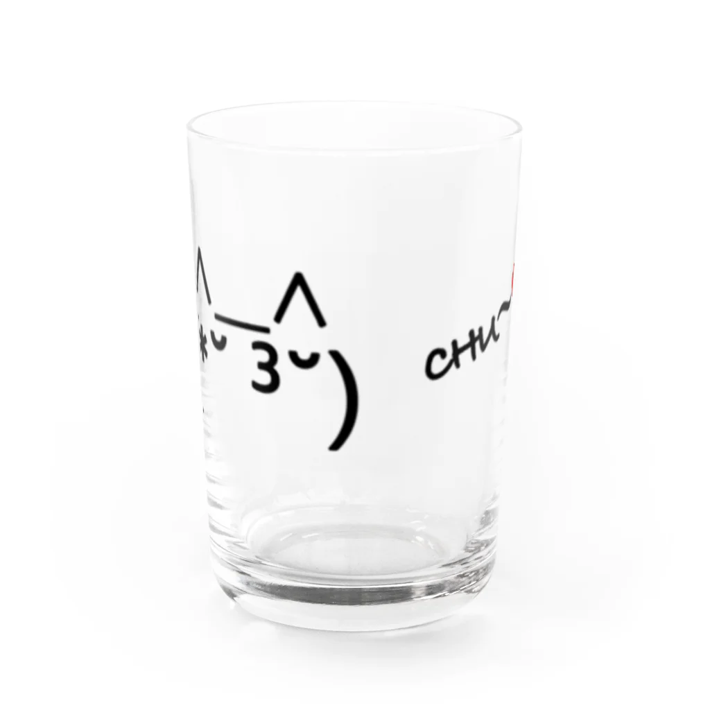 ちゅーにゃんのかおもじちゅー Water Glass :front