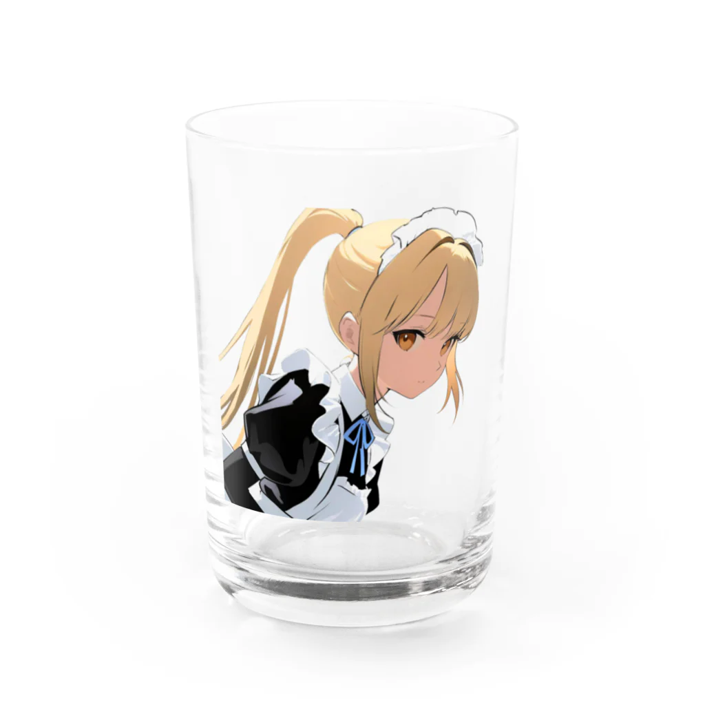 agomamushiの金髪ポニテメイドさん Water Glass :front