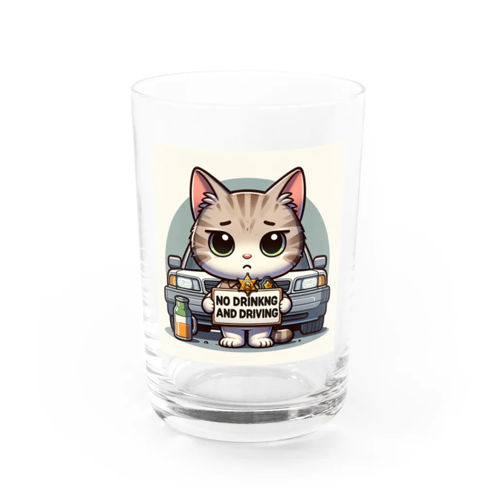 子猫カーニバルの飲酒運転ダメ！ Water Glass :front