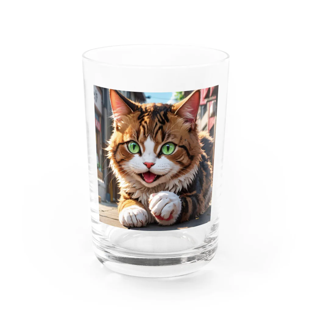 oz-chanの何かしようとしてる猫 Water Glass :front