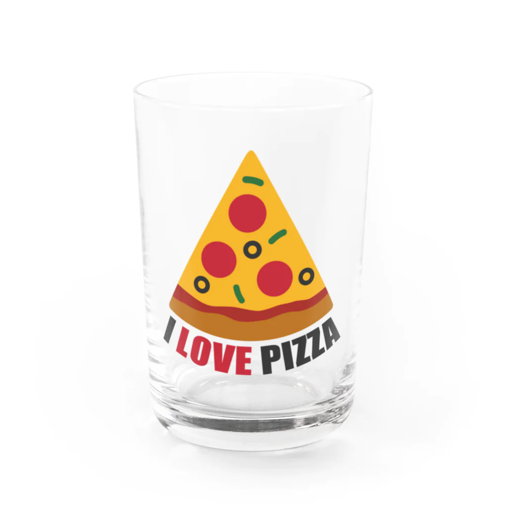 お絵かき屋さんのピザ（I LOVE PIZZA） グラス前面