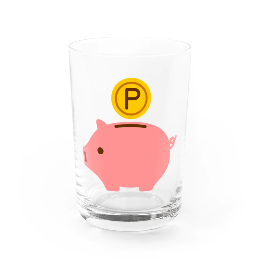 お絵かき屋さんの豚の貯金箱（ポイント） グラス前面