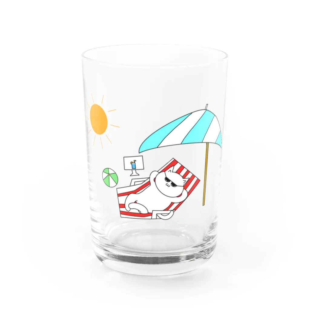 CrossArtのリゾートねこ Water Glass :front