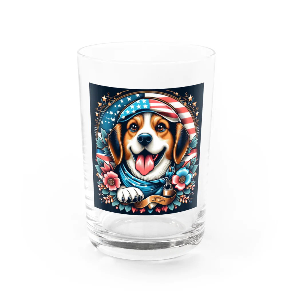 a.t.storeのアメリカンな犬 Water Glass :front