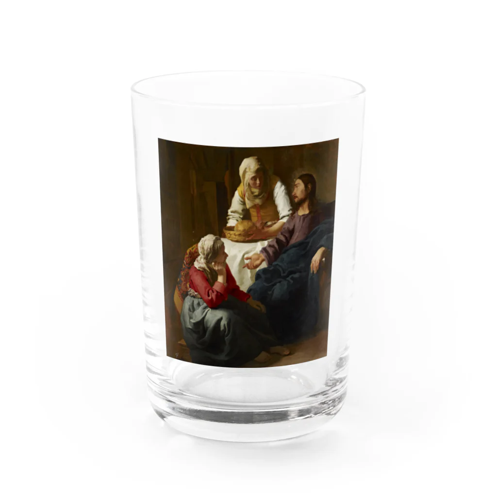 世界美術商店のマルタとマリアの家のキリスト / Christ in the House of Martha and Mary Water Glass :front