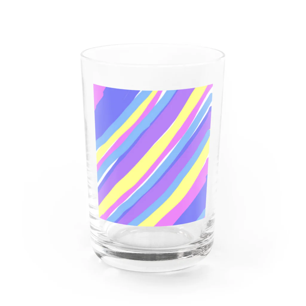 rollのストライプ　斜め Water Glass :front