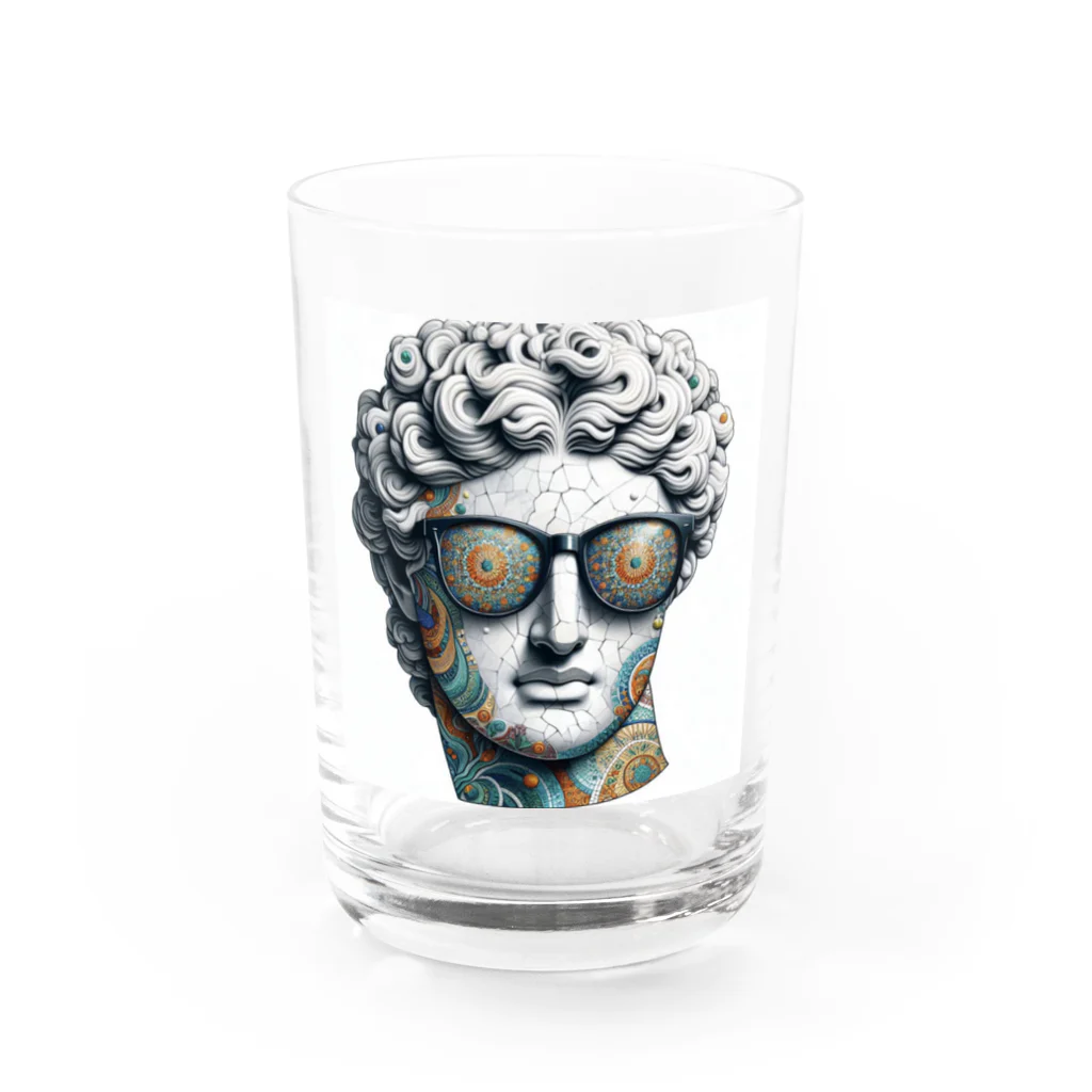 どうぞうのサングラス銅像くん Water Glass :front