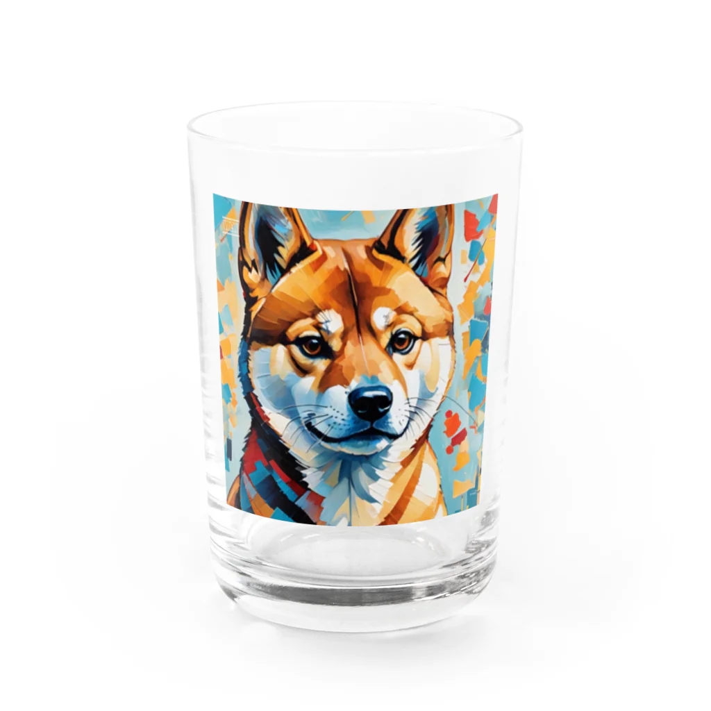 KAPPA TRAVEL GOの柴犬の幾何学 Water Glass :front
