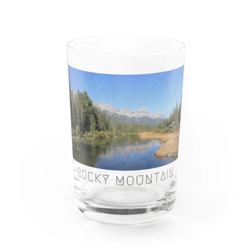 Rami's SouvenirsのROCKY MOUNTAIN - dark logo Water Glass :front