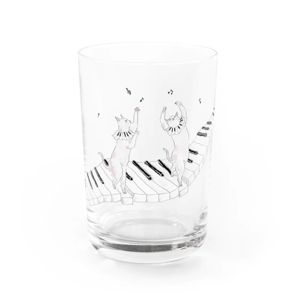 トコロコムギのピアノ教室にゃんこ Water Glass :front