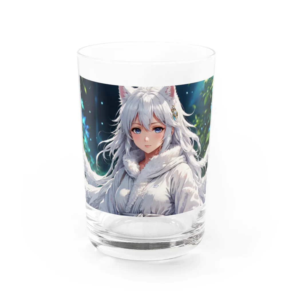 omamoririのもふもふの巫女 Water Glass :front