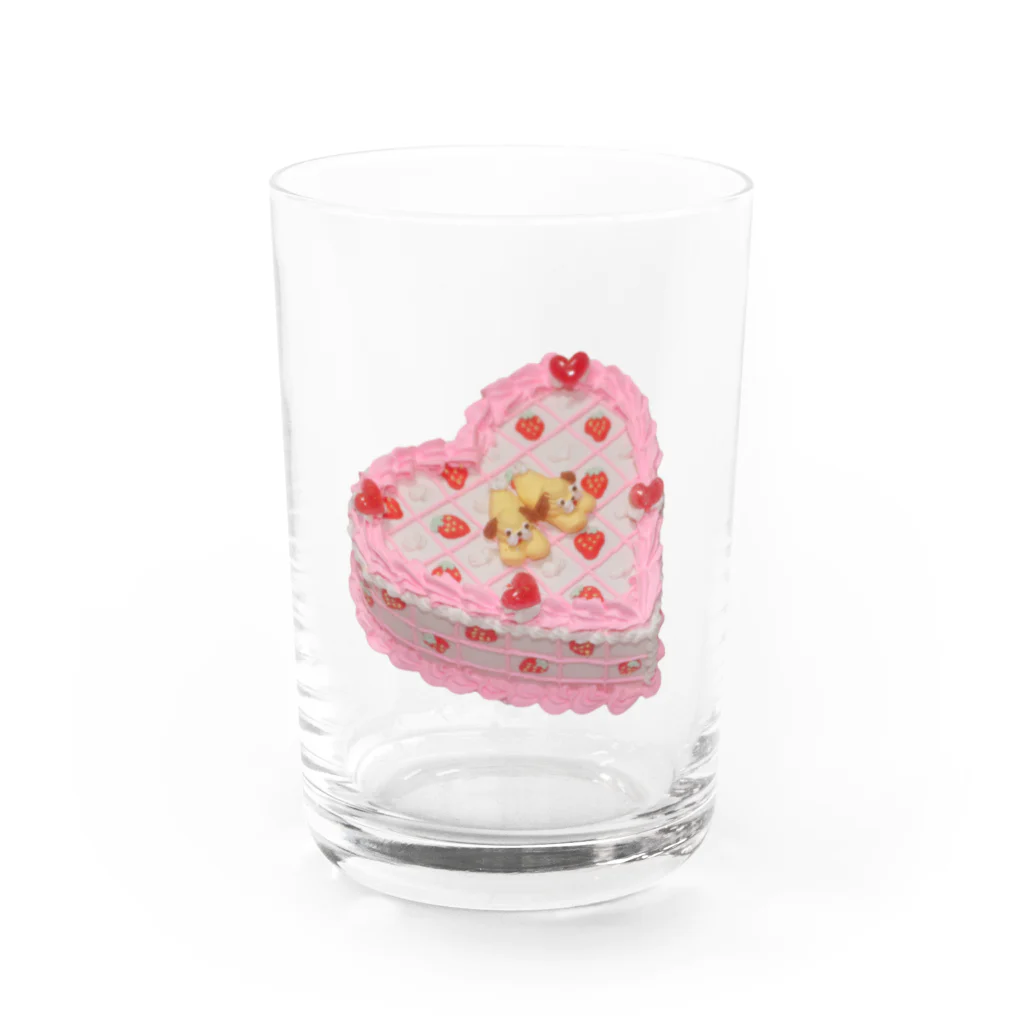 みよし洋菓子店の双子犬のいちごケーキ Water Glass :front