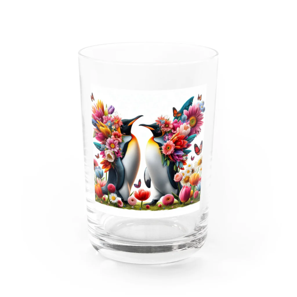 zenjoyのフラワーペンギン Water Glass :front