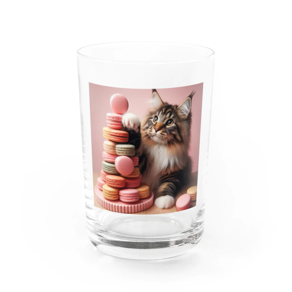 Y m @Y's shopの猫とマカロン Water Glass :front