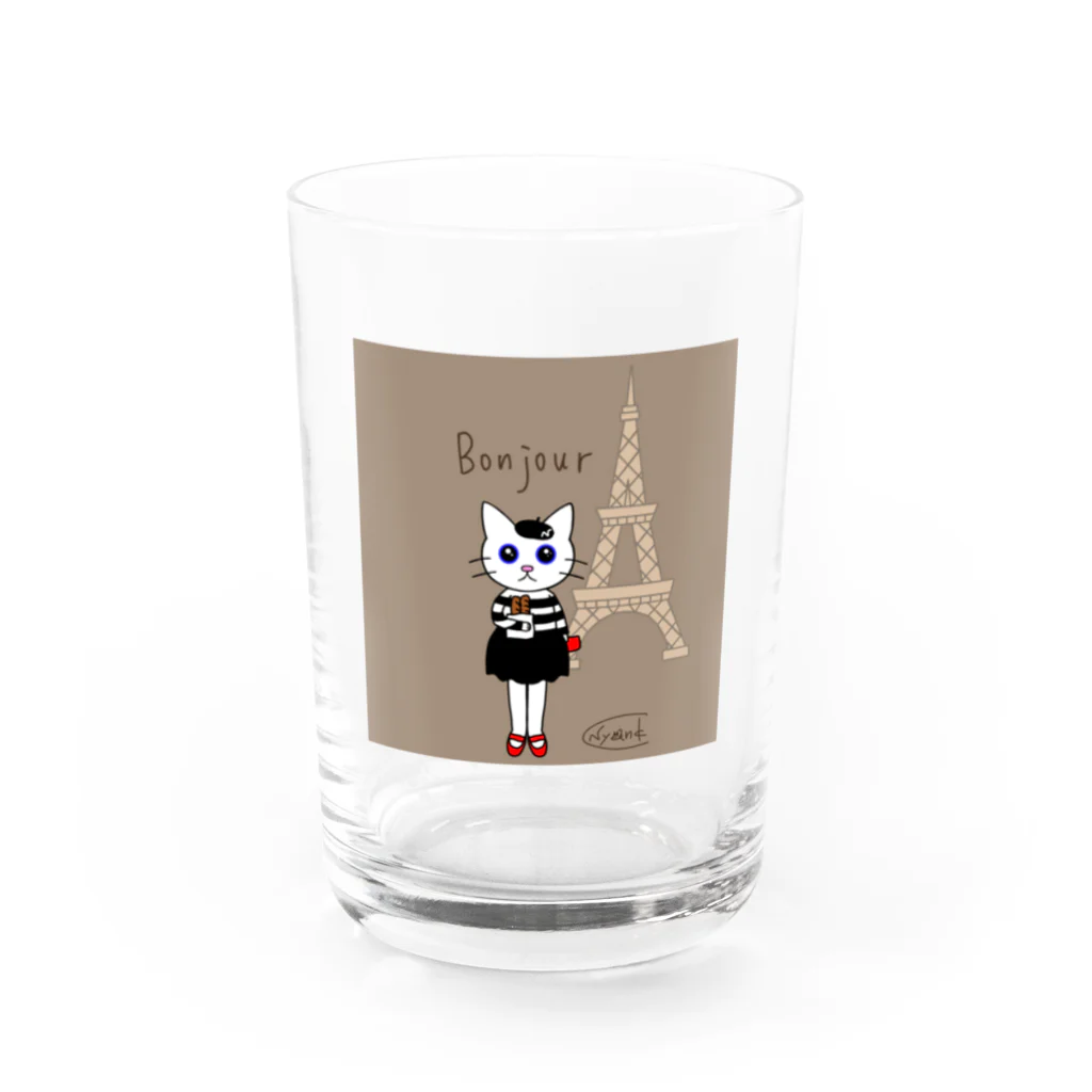 (C)にゃんくしー雑貨店のにゃんくしー in フランス シックバージョン Water Glass :front