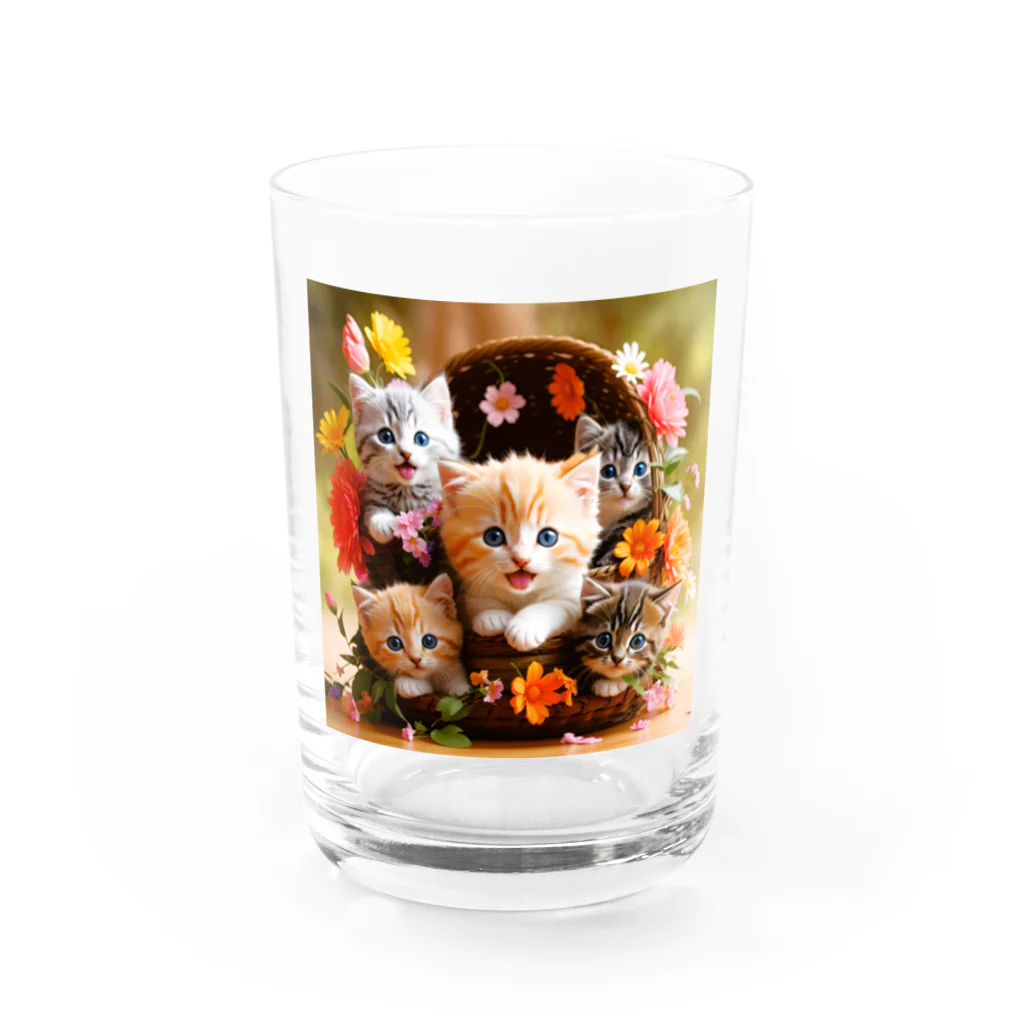 AsukaKotohaの子猫大好き「No CAT No Life」 猫のいない人生なんて！ Water Glass :front