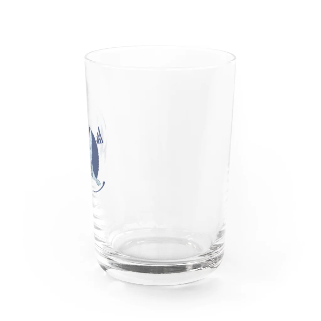 雨宿りのヨークシャーテリアのイラスト Water Glass :front