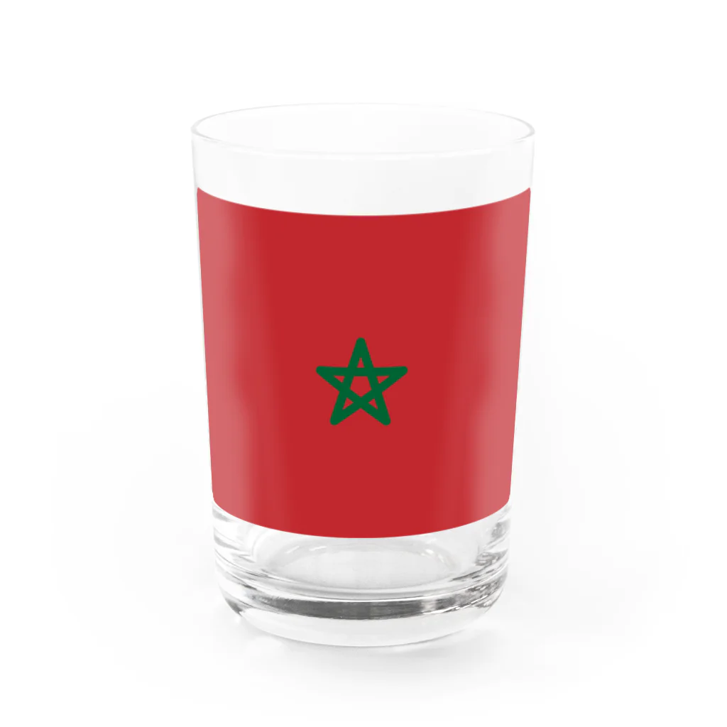 お絵かき屋さんのモロッコの国旗 グラス前面
