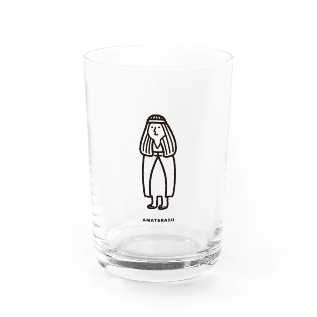 ねっこのAMATERASU_WOMAN_LINE_BK Water Glass :front