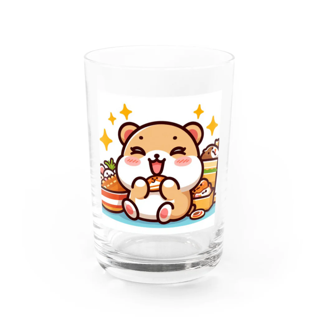 iota01の食欲旺盛なかわいいハムスター Water Glass :front